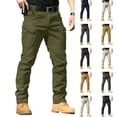thumbnail image 1 of Nestiefly Work Pants for Men Stretch Hiking Cargo Pant Outdoor Casual Waterproof Trouser with Multi Pockets(No Belt) Green XL, 1 of 10