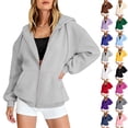 thumbnail image 1 of Nestiefly Zip Up Hoodie Women Oversized 2026 Zip Up Y2K Hoodies Casual Long Sleeve Sweatshirts Fall Spring Track Jackets Red M, 1 of 6