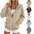 thumbnail image 1 of Nestiefly Zip Up Hoodies For Women Y2K Sweatshirts Oversized Long Sleeve Tops Fall Winter Fashion Fleece Jacket With Pockets Blue L, 1 of 8