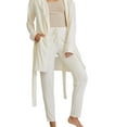 thumbnail image 1 of Nestin Hooded Jersey Robe & Pants Women's Loungewear Set, Medium, Ivory, 1 of 10