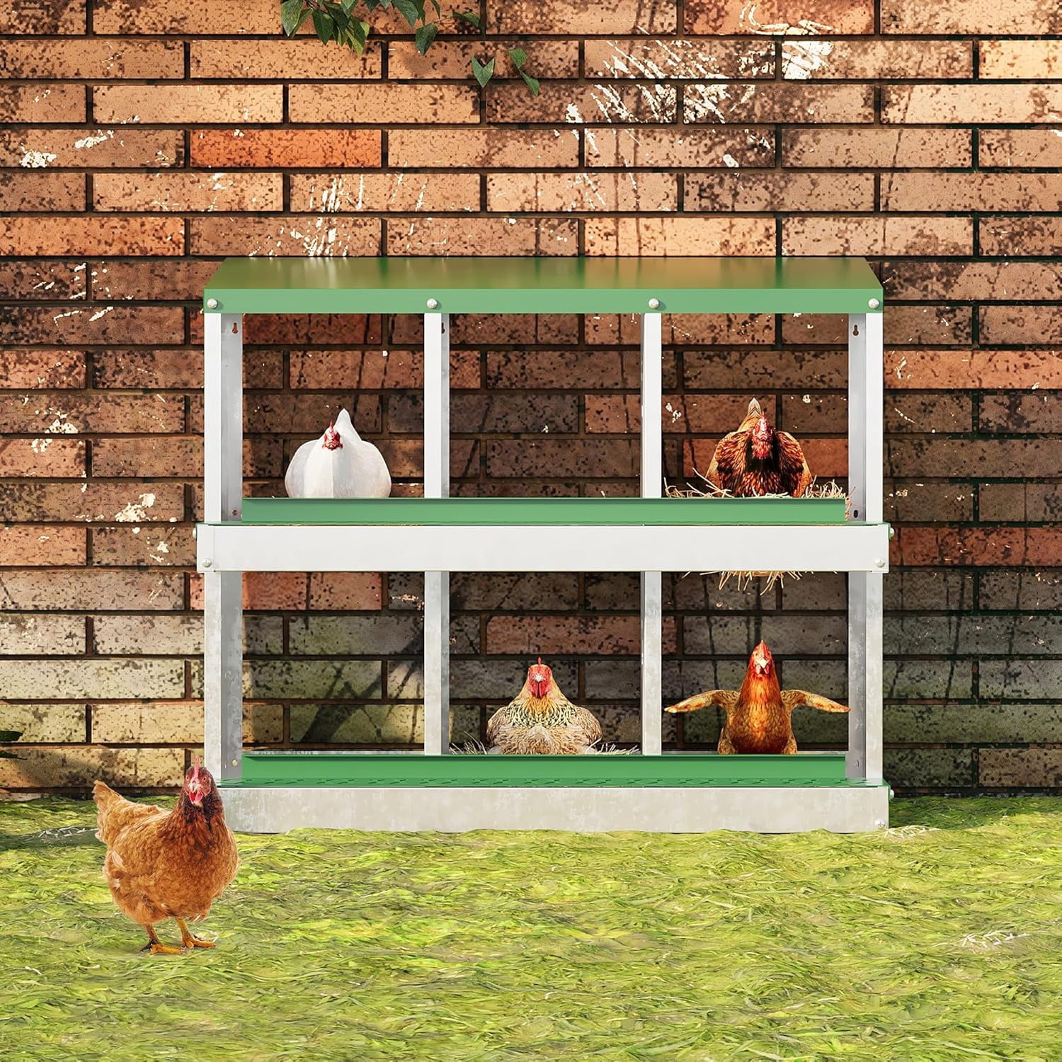 Nesting Boxes,6/8/10 Holes for Laying Eggs,Chicken Brooder Box,2 Layer ...