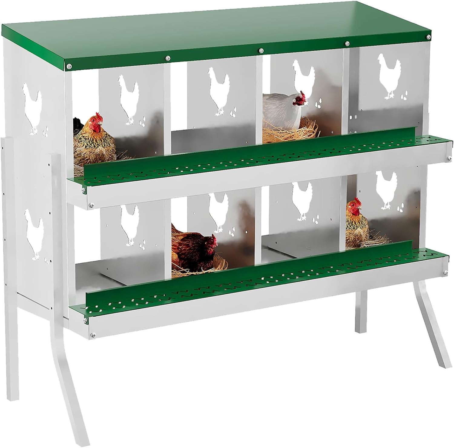 Nesting Boxes,6/8/10 Holes for Laying Eggs,Chicken Brooder Box,2 Layer ...