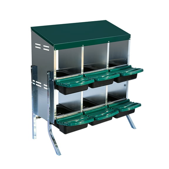 Nesting Boxes for Chickens, with Removable Lid/Egg Collection Systems, Roll Away Design Hen, Easy Egg Collection Eggs and Install, 6 Holes with Legs, for Outdoor Chicken Coop Farm Yard