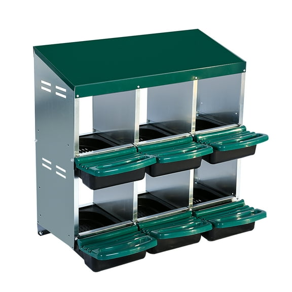Nesting Boxes for Chickens, with Removable Lid/Egg Collection Systems, Roll Away Design Hen, Easy Egg Collection Eggs and Install, 6 Holes, for Outdoor Chicken Coop Farm Yard