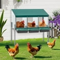 thumbnail image 1 of Nesting Boxes for Chickens, 3 Holes Chicken Nesting Boxes with Legs, Chicken Laying Box with Lid Cover, for Outdoor Chicken Coop Farm Yard, Rreen, 1 of 6