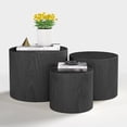 thumbnail image 1 of LAZZO Nesting Round Coffee Table Set of 3, Modern Wooden Accent Side Table, Space-Saving Table for Living Room Bedroom, Black, 1 of 8