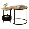 thumbnail image 1 of Nesting Coffee Table Set of 2, Small Modern Light Wood Metal Frame Square Center Table Set, Side End Table for Living Room,Bedroom,Small Spaces Black, 1 of 6