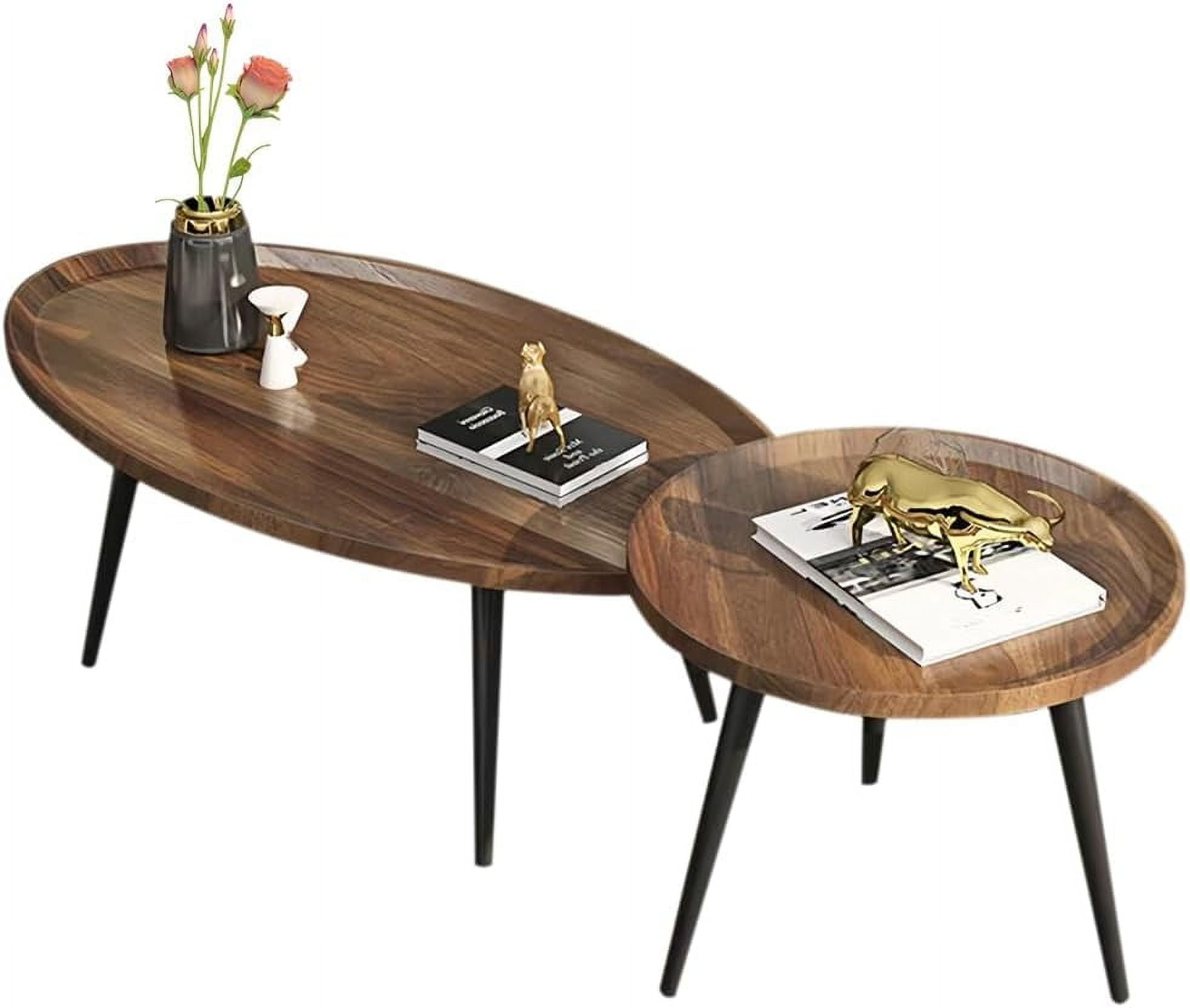 Nesting Coffee Table, Walnut Wood Side Table, Unique MCM Mid Century ...