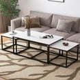thumbnail image 1 of Nesting Coffee Tables,3 Piece Living Room Coffee Table, Rectangular Coffee Table Set,End Table Side Tables for Living Room Bedroom(White), 1 of 12