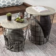 thumbnail image 1 of Lavish Home Set of 2 End Tables, Nesting Tables with Removable Wood Tops and Metal Basket Bases for Living Room or Home Office, Gray, 1 of 9