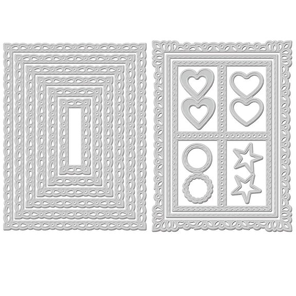 Nesting Rectangle Frame Metal Cutting Dies for Card Making Embossing Paper Crafts 1 Pack