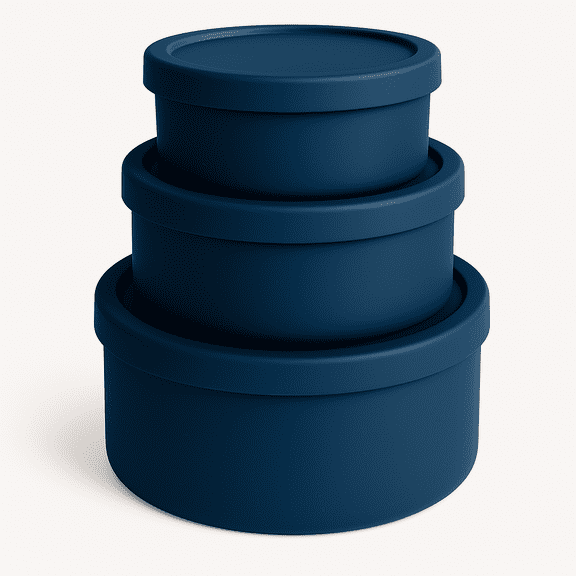 Nesting Silicone Round Containers midnight blue