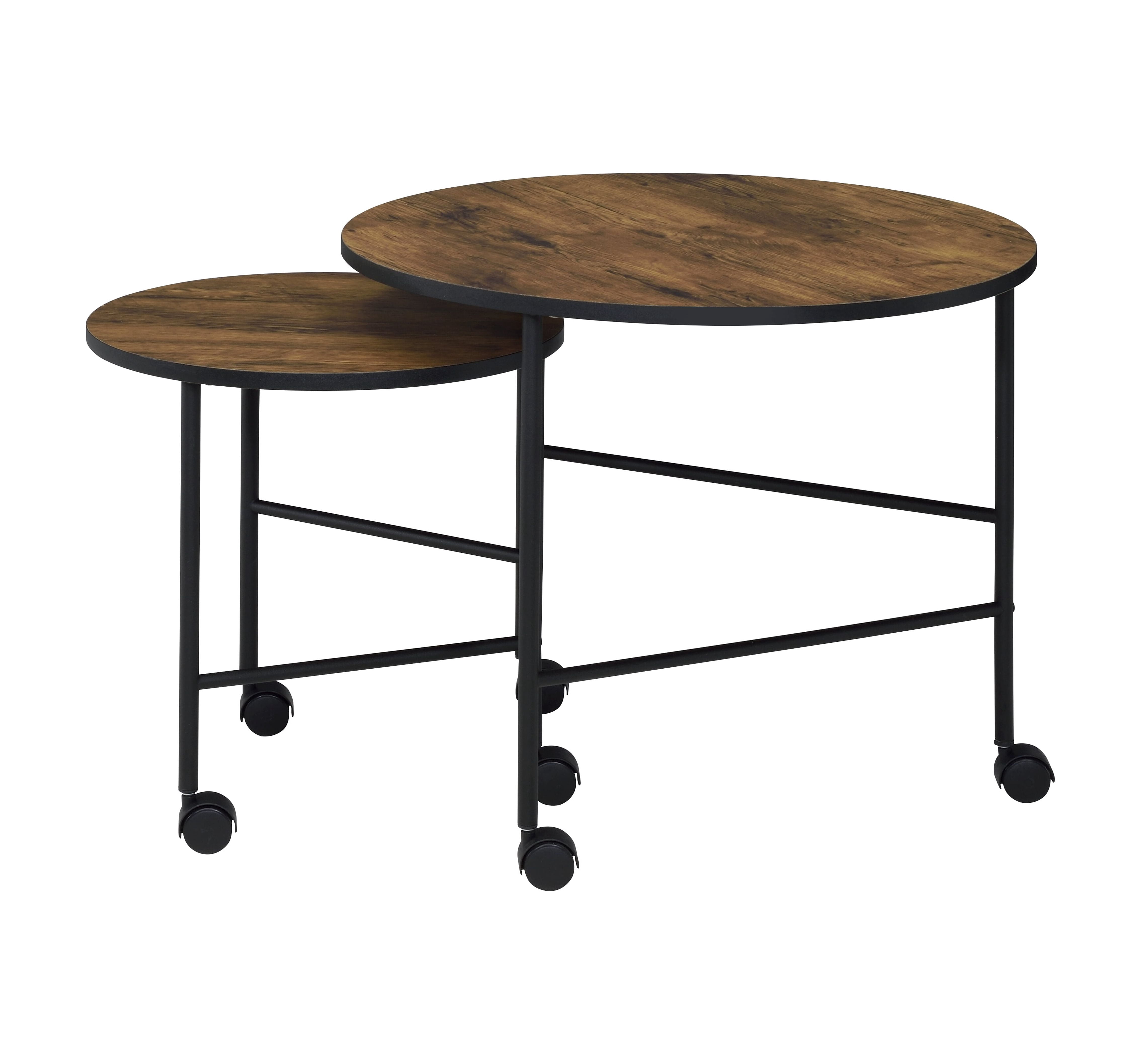 Nesting Table Set Oak Finish