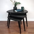 thumbnail image 1 of Ultimate Premium Products Nesting Table Set of 3 | Black Tables with Tapered Legs | Retro Solid Wood Home Furniture, 1 of 8