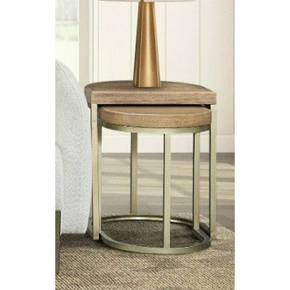 Nesting Tables 2 , Latte, Veneer And Metal Base, Space Saving, Modern Style, 20"x16"x24 Tables, 2, Latte Hue, Metal, Furnishing Option,