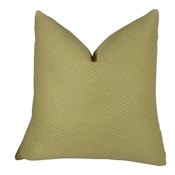 Nesting Zigzag Handmade Throw Pillow - Yellow & Cream - 16 x 16 in.