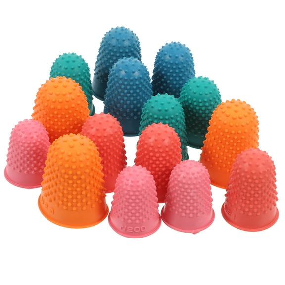 Nestingho 15pcs Rubber Finger Thimbles Finger Protector Covers Reusable Finger Protector Finger Pads Grips For Paperwork Cutting Embroidery Money Counting Crafts