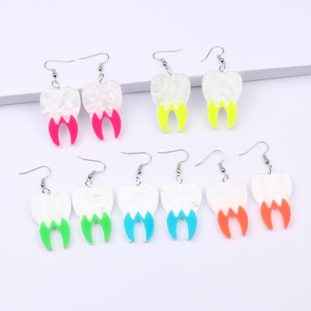 Nestingho 2 Pairs Pink Teeth Earrings for Ladies Birthday Theme Party ...