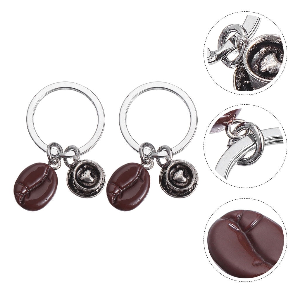 Nestingho 2Pack Heart Shape Keychains Resin Material Assorted Color for ...