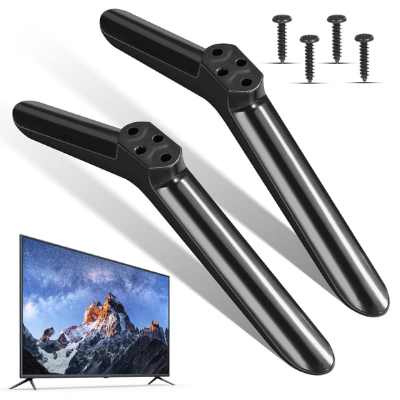 Nestingho 2pcs TV Stand Legs Universal Tabletop TV Base For 40 Inch Plastic Stand For Office Living Room Or Bedroom Black