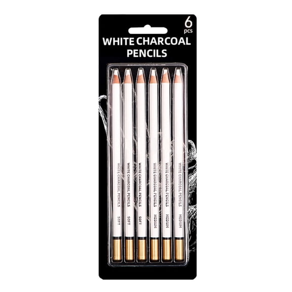 Nestingho 6-Piece White Drawing and Sketching Pencil Set for Artists, Painting, and Artwork Tools