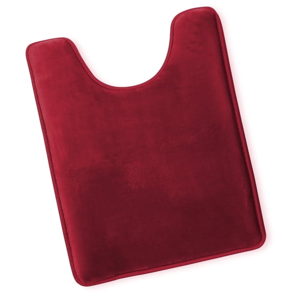 Nestl Contour Absorbent Memory Foam Bath Mat Set Bathroom Rug, Red, 24"x20"