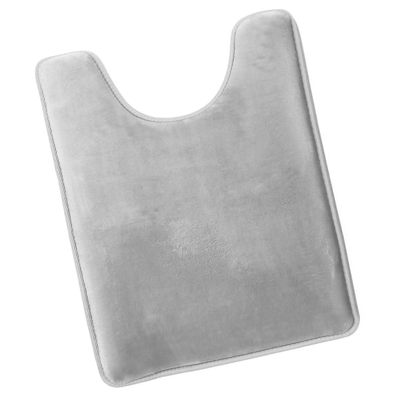 Nestl Contour Absorbent Memory Foam Bath Mat Set Bathroom Rug, Silver, 24"x20"