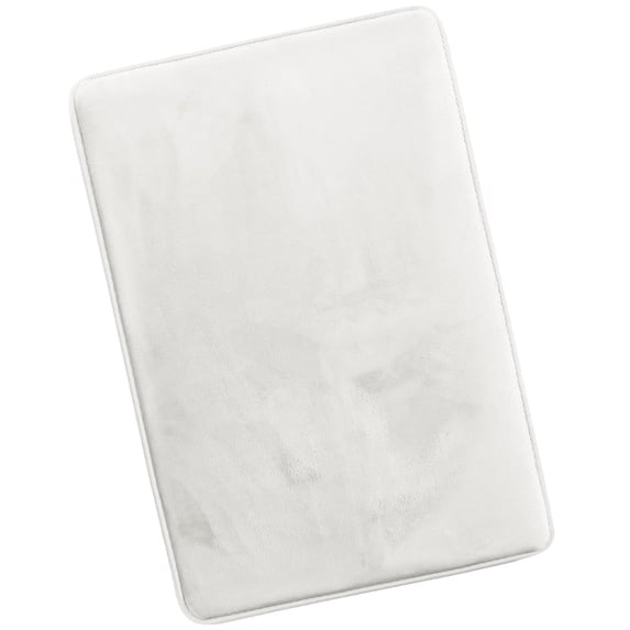 Nestl Absorbent Memory Foam Bath Mat Set Bathroom Rug, White, 20"X30"