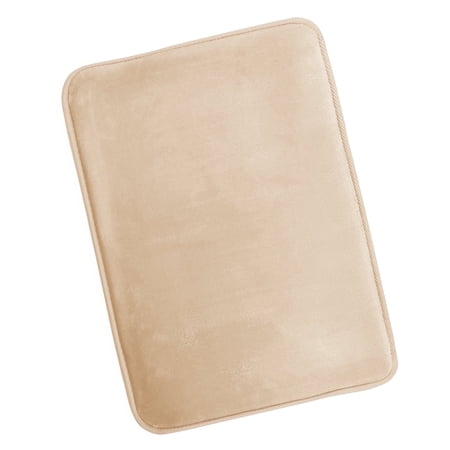 Nestl Absorbent Memory Foam Bath Mat Set Bathroom Rug, Cream, 17"x24"