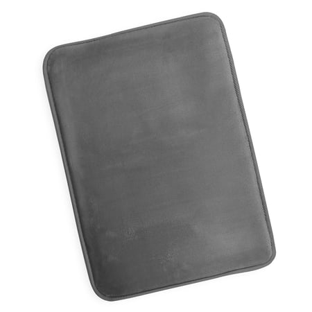 Nestl Absorbent Memory Foam Bath Mat Set Bathroom Rug, Gray, 17"x24"