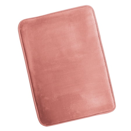 Nestl Absorbent Memory Foam Bath Mat Set Bathroom Rug, Misty Rose, 17"x24"