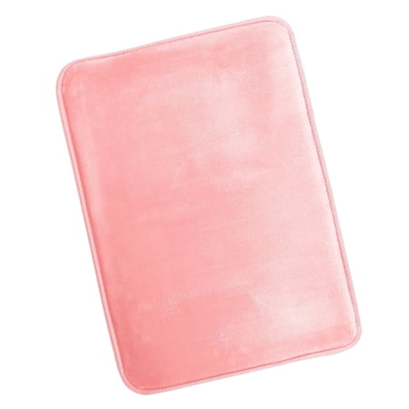 Nestl Absorbent Memory Foam Bath Mat Set Bathroom Rug, Pink, 17"x24"