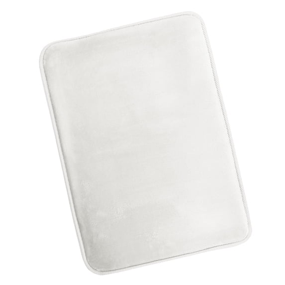 Nestl Absorbent Memory Foam Bath Mat Set Bathroom Rug, White, 17"x24"