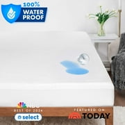 Nestl 100% Waterproof Mattress Protector Queen, Cotton Terry Bed Cover, Mattress Cover Fits Mattresses Up to 16 inch