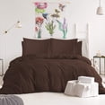 thumbnail image 1 of Nestl 1000 Thread Count Premium Cotton Blend 6 Piece Duvet Cover Set, Includes Duvet Cover, Deep Pocket Fitted Sheet, 2 Pillowcases, 2 Pillow Shams, Lightweight hypoallergenic - Queen, Chocolate Brown, 1 of 4