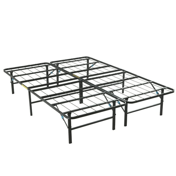 Nestl 14” Platform Bed Frame, Metal Foldable Steel Box Spring Replacement, Queen