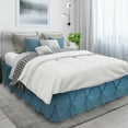 thumbnail image 1 of Nestl 14" Tailored Pinch Pleated Bed Skirt - Hotel Luxury Double Brushed Microfiber Pintuck Decorative Dust Ruffle, Queen, Blue Heaven, 1 of 9