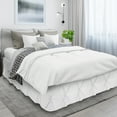 thumbnail image 1 of Nestl 14" Tailored Pinch Pleated Bed Skirt, Hotel Luxury Double Brushed Microfiber Pintuck Decorative Dust Ruffle, Queen, White, 1 of 9