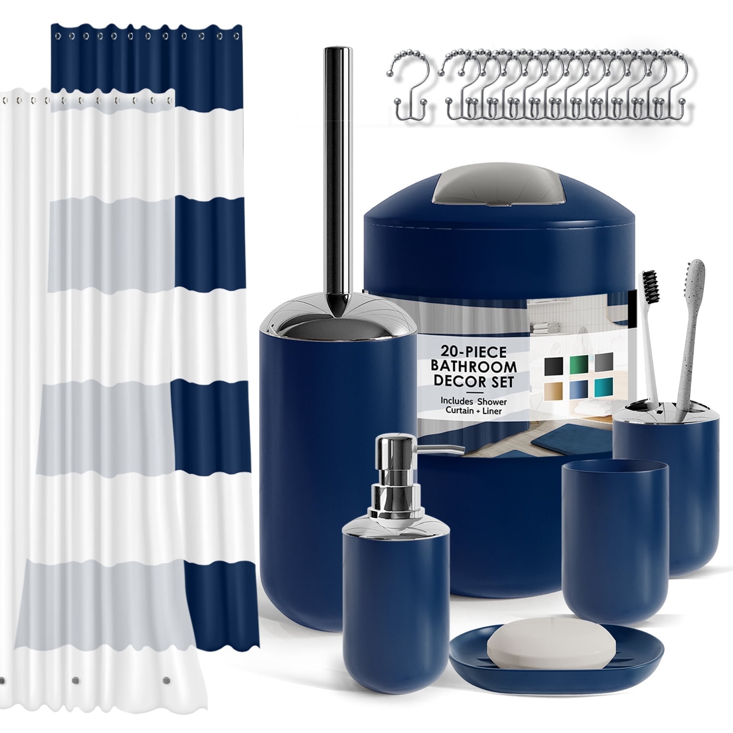 Nestl Modern 20-Piece Navy Blue Bathroom Accessories Set