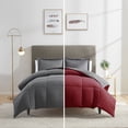 thumbnail image 1 of Nestl 3-Piece Soft Down Alternative Reversible Queen Comforter Set, Queen/Full, Grey & Burgundy, 1 of 10