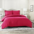 thumbnail image 1 of Nestl 3pc Cal King Duvet Cover Set, Luxury Microfiber Duvet Cover Cal King with 2 Pillow Shams, (98"x104"), Magenta, 1 of 7