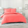 thumbnail image 1 of Nestl 3pc King Duvet Cover Set, Luxury Microfiber Duvet Cover King with 2 Pillow Shams, (90"x104"), Coral Pink, 1 of 7