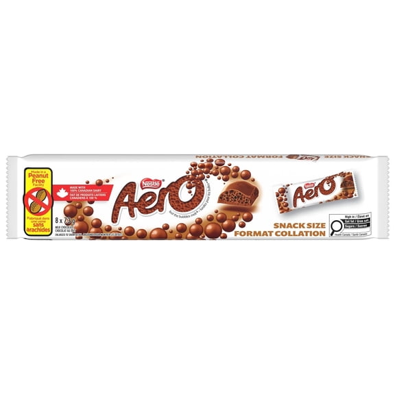 Nestl Aero Milk Chocolate Mini Bars, Peanut Free, 8 x 7.3g (58.4g / 2.1 oz)