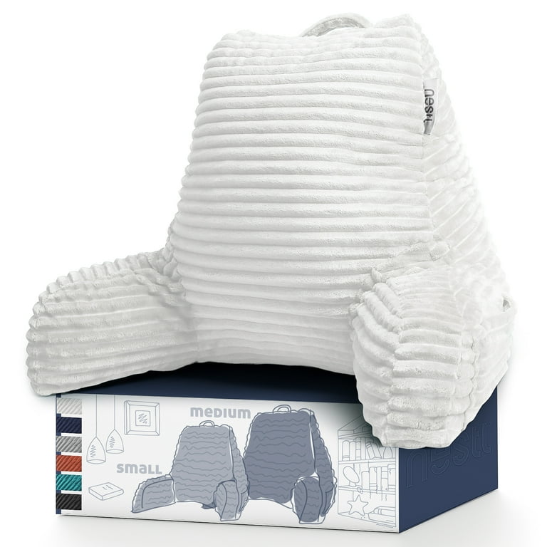 Nestl Reading Pillow Standard Bed Pillow, Back Pillow for Sitting in Bed  Shredded Memory Foam Chair