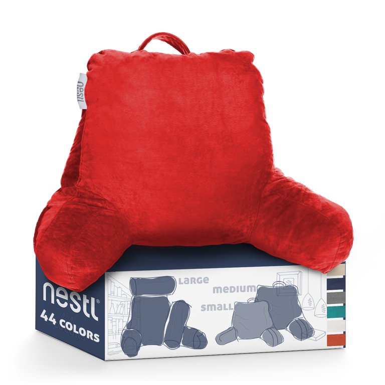 Nestl Reading Pillow Standard Bed Pillow, Back Pillow for Sitting in Bed  Shredded Memory Foam Chair Pillow, Reading & Bed Rest Pillows Light Blue  Back