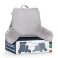 thumbnail image 1 of Nestl Backrest Reading Pillow, Bed Rest Pillow with Arms for Sitting In Bed, Shredded Memory Foam Back Support Pillow, Light Gray Lavender, 1 of 8