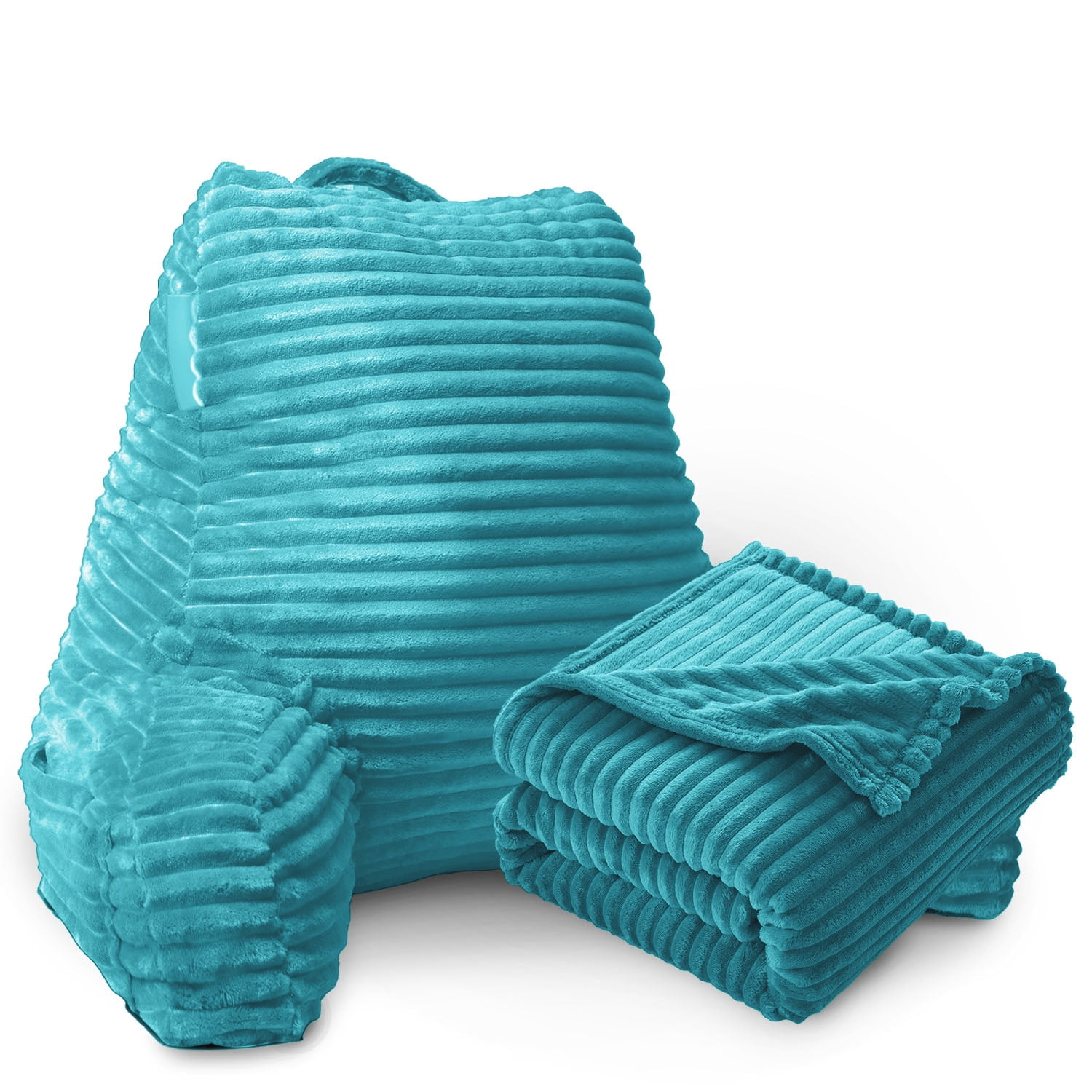 Nestl Backrest Reading Pillow with Blanket, Back Support Pillow