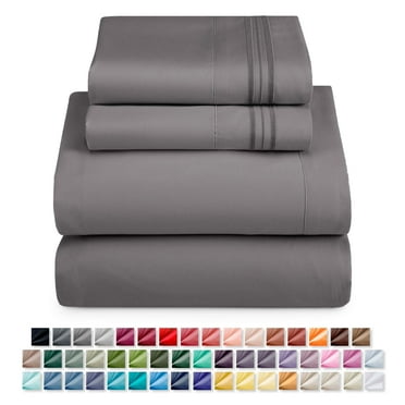 Nestl Queen Sheets Set, 1800 Series 4 Piece Deep Pocket Queen Sheets, Luxury Soft Microfiber Gray Bed Sheets Set