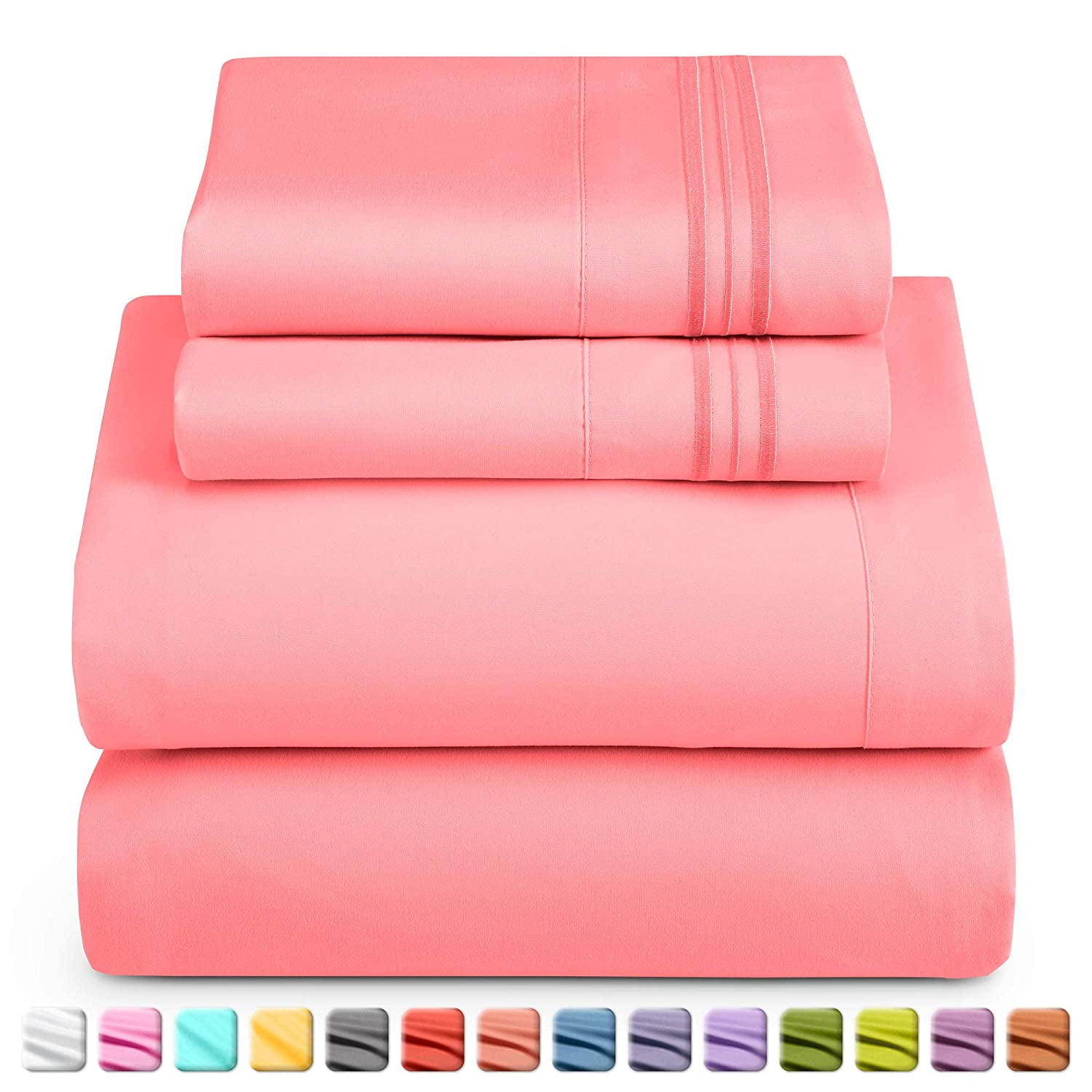 Nestl Bed Sheets Set, 1800 Series Deep Pocket 4 Piece Bed Sheet Set