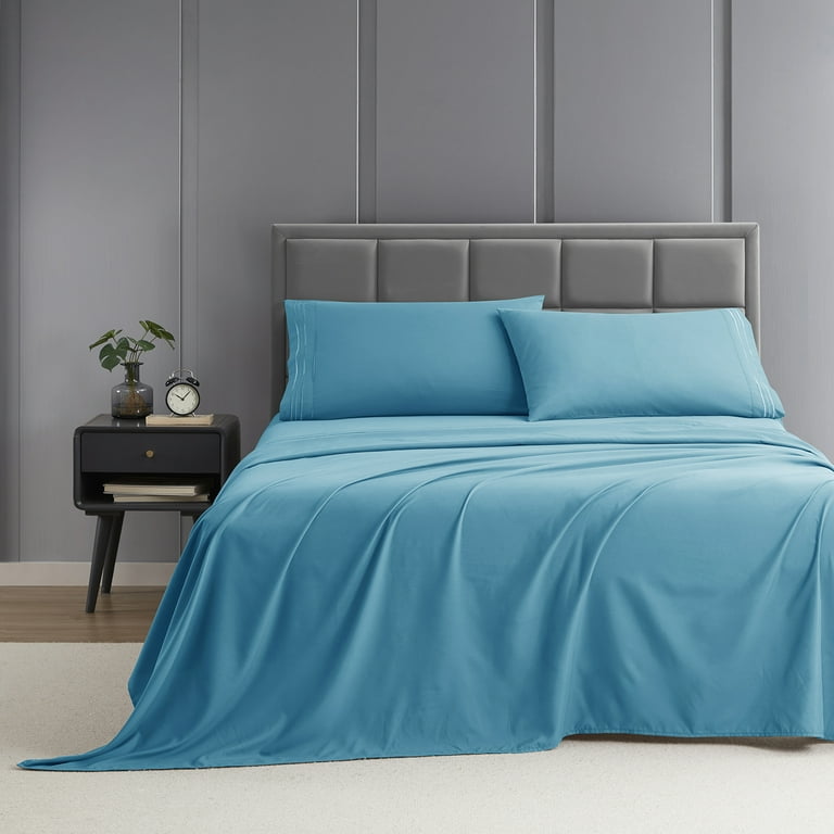 Bed Linen 220 x 240 cm Blue Octopus, 3-Piece Brushed Microfibre